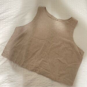 Old Navy Cream Linen Sleeveless Crop Top